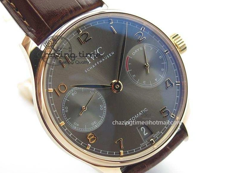 MIROTIME 1219 Unisex Portuguese Real PR RG IW500702 ZF 1:1 Best Edition On Brown Leather Strap A52010 V 7303